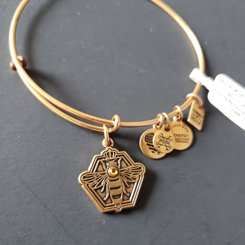Alex and Ani Queen Bee 🐝 Swarovski Crystal Bangle 689 - Picture 3 of 5